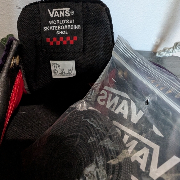 Purple, Green And Black Velvet Vans - Picture 4 of 5